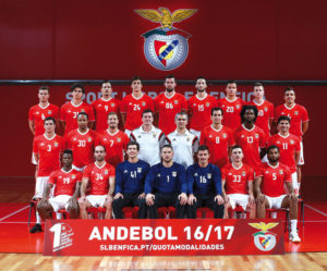 Das Handball-Team von Benfica Lissabon. Foto: Archiv Das Handball-Team von Benfica Lissabon. Foto: Archiv