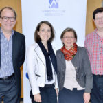 Wolfgang Benderoth, Präsident, Jana Maria Schaefers, JuMP-Sprecherin, Angelika Hüppe, geschäftsführender Vorstand, und Harnald Henze, Finanzvorstand (v.l.). Foto: mediasociety.de/ M. Frohme