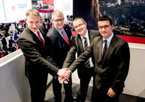 Hessische Wirtschaftsförderer: Holger Schach, Regionalmanagement Nordhessen, Jens Ihle, Regionalmanagement Mittelhessen, Dr. Reiner Waldschmidt, Hessen Trade & Invest, und Eric Menges, FrankfurtRheinMain (v.l.). Foto: nh