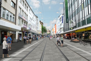 Die neue Beleuchtung in der Königsstraße. Foto: Stadt Kassel